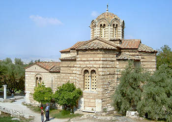 Die byzantinische Kirche Agii Apostoli in der Nhe der griechischen Agora, des antiken Marktplatzes
