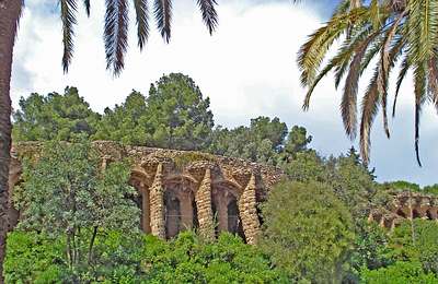 Steinsulen im Park Guell