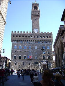 Blick auf den Palazzo Vecchio in Florenz