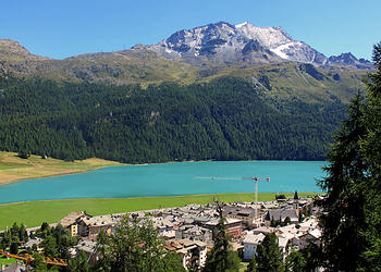 Blick auf den See von Sankt Moritz