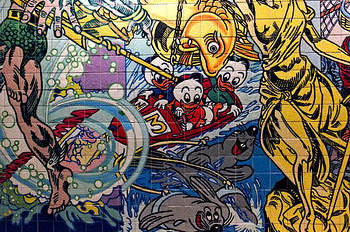 Kunstwerke im Bahnhof Lissabon Oriente: Künstler Errö (Island)