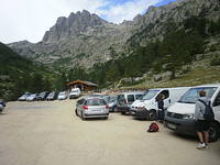 Parkplatz am Ende der Schlucht. 