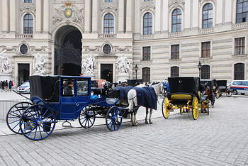 Fiaker am Michaelerplatz in Wien